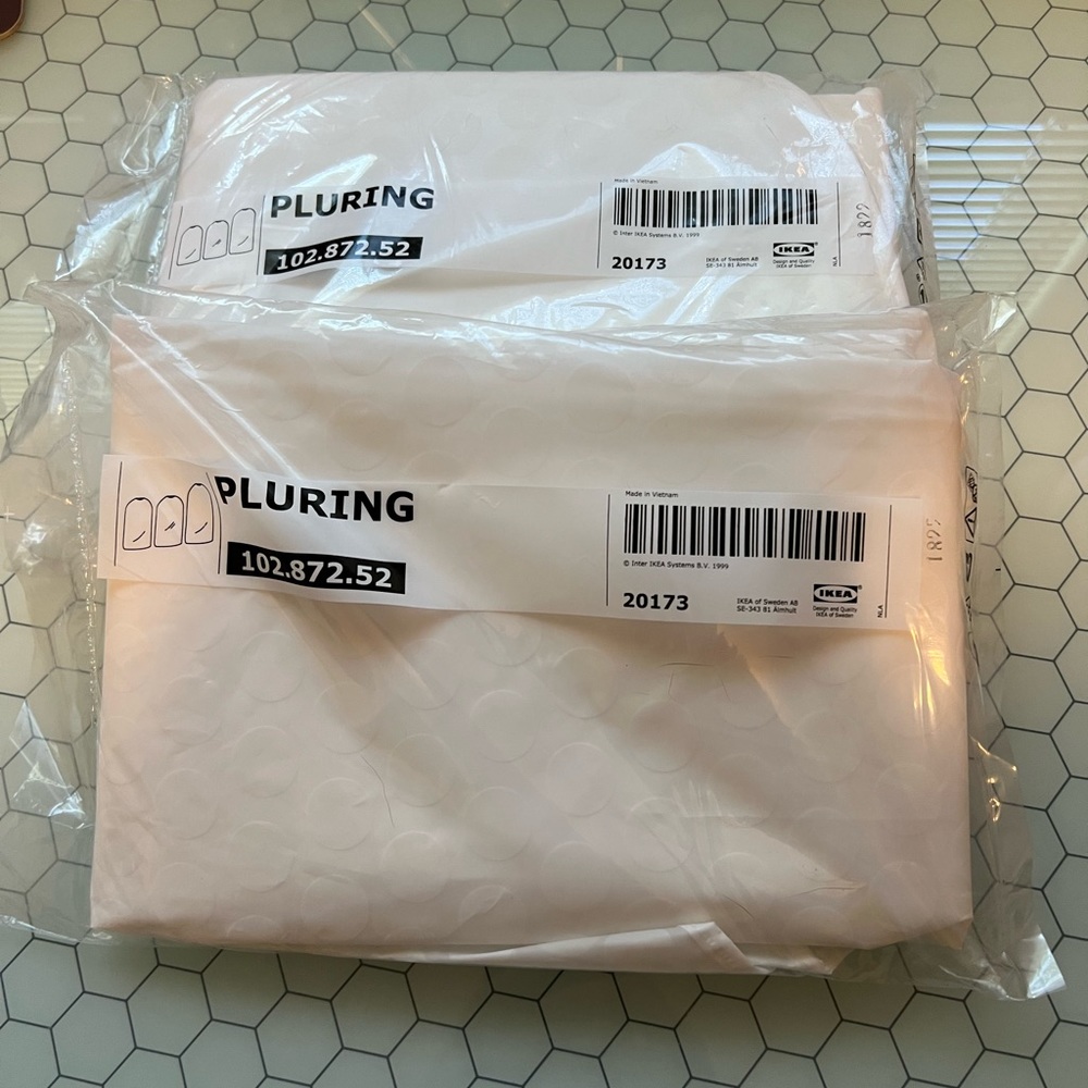 **NWT** IKEA Pluring Clothes cover, set of 3, transparent white